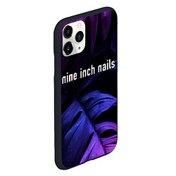 Чехол iPhone 11 Pro матовый Nine Inch Nails neon monstera, цвет: 3D-черный — фото 2