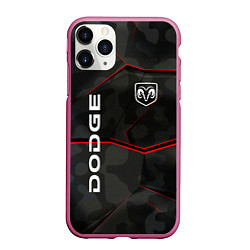 Чехол iPhone 11 Pro матовый Dodge абстракция спорт, цвет: 3D-малиновый