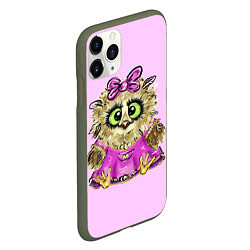 Чехол iPhone 11 Pro матовый Совушка бейби, цвет: 3D-темно-зеленый — фото 2