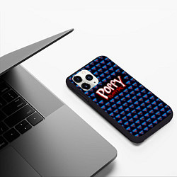 Чехол iPhone 11 Pro матовый Poppy Playtime - Huggy Wuggy Pattern, цвет: 3D-черный — фото 2