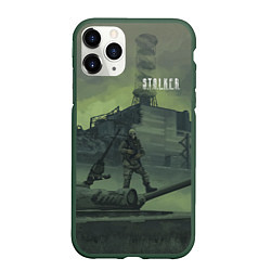 Чехол iPhone 11 Pro матовый STALKER Военный На Танке Возле ЧАЭС, цвет: 3D-темно-зеленый