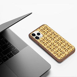 Чехол iPhone 11 Pro матовый Объемные деревянные узоры, цвет: 3D-коричневый — фото 2