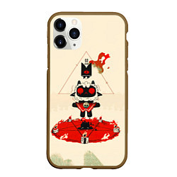 Чехол iPhone 11 Pro матовый Cult of the lamb art, цвет: 3D-коричневый