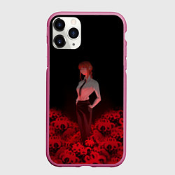 Чехол iPhone 11 Pro матовый Человек-бензопила: Макима Демон контроля, цвет: 3D-малиновый