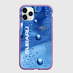 Чехол iPhone 11 Pro матовый Subaru - капли, цвет: 3D-фиолетовый