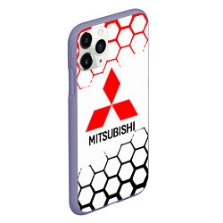 Чехол iPhone 11 Pro матовый Mitsubishi - логотип, цвет: 3D-серый — фото 2