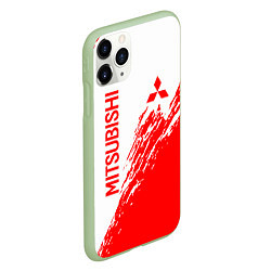 Чехол iPhone 11 Pro матовый Mitsubishi - красная текстура, цвет: 3D-салатовый — фото 2