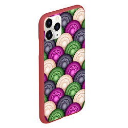 Чехол iPhone 11 Pro матовый Круглый калейдоскоп абстракция, цвет: 3D-красный — фото 2