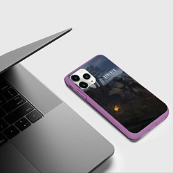 Чехол iPhone 11 Pro матовый STALKER Одиночка Нашёл Артефакт, цвет: 3D-фиолетовый — фото 2