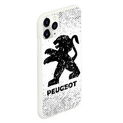 Чехол iPhone 11 Pro матовый Peugeot с потертостями на светлом фоне, цвет: 3D-белый — фото 2