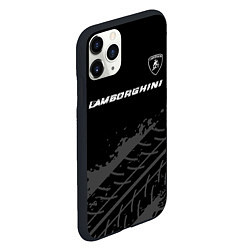 Чехол iPhone 11 Pro матовый Lamborghini speed на темном фоне со следами шин: с, цвет: 3D-черный — фото 2