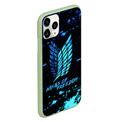 Чехол iPhone 11 Pro матовый Attack on Titan wings of freedom - neon, цвет: 3D-салатовый — фото 2