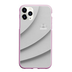 Чехол iPhone 11 Pro матовый Daewoo - серая абстракция, цвет: 3D-розовый