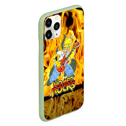 Чехол iPhone 11 Pro матовый Гомер Симпсон - соло на гитаре!, цвет: 3D-салатовый — фото 2