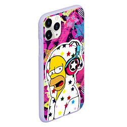 Чехол iPhone 11 Pro матовый Гомер Симпсон в звёздном балахоне!, цвет: 3D-светло-сиреневый — фото 2