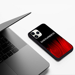 Чехол iPhone 11 Pro матовый Disturbed red plasma, цвет: 3D-черный — фото 2