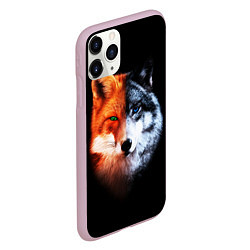Чехол iPhone 11 Pro матовый Волк и Лисица, цвет: 3D-розовый — фото 2