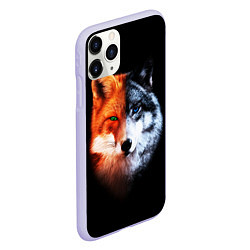Чехол iPhone 11 Pro матовый Волк и Лисица, цвет: 3D-светло-сиреневый — фото 2