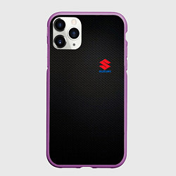 Чехол iPhone 11 Pro матовый Suzuki - карбон, цвет: 3D-фиолетовый