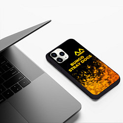 Чехол iPhone 11 Pro матовый Bungo Stray Dogs - gold gradient: символ сверху, цвет: 3D-черный — фото 2