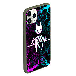 Чехол iPhone 11 Pro матовый Stray - neon, цвет: 3D-темно-зеленый — фото 2