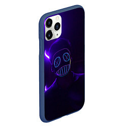 Чехол iPhone 11 Pro матовый Неоновый анонимус во тьме, цвет: 3D-тёмно-синий — фото 2