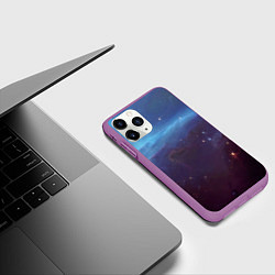 Чехол iPhone 11 Pro матовый Космический дым, цвет: 3D-фиолетовый — фото 2