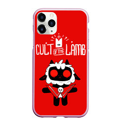 Чехол iPhone 11 Pro матовый Cult of the Lamb ягненок, цвет: 3D-розовый
