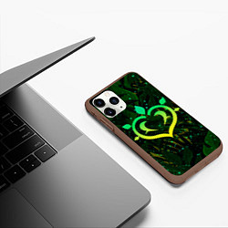 Чехол iPhone 11 Pro матовый Дендро стихия Геншин импакт, цвет: 3D-коричневый — фото 2