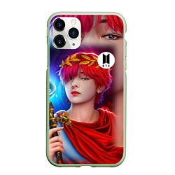 Чехол iPhone 11 Pro матовый BTS Kim Taehyung V, цвет: 3D-салатовый