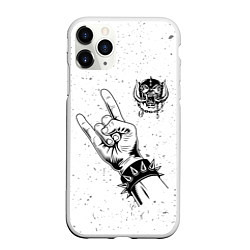 Чехол iPhone 11 Pro матовый Motorhead и рок символ, цвет: 3D-белый