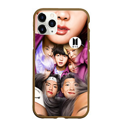 Чехол iPhone 11 Pro матовый BTS Team Photo, цвет: 3D-коричневый