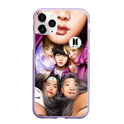 Чехол iPhone 11 Pro матовый BTS Team Photo, цвет: 3D-светло-сиреневый