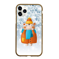 Чехол iPhone 11 Pro матовый Медведица в шубе, цвет: 3D-коричневый