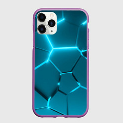 Чехол iPhone 11 Pro матовый Ледяные неоновые геометрические плиты, цвет: 3D-фиолетовый
