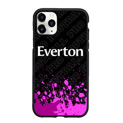 Чехол iPhone 11 Pro матовый Everton pro football: символ сверху, цвет: 3D-черный