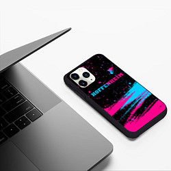 Чехол iPhone 11 Pro матовый Hoffenheim - neon gradient: символ сверху, цвет: 3D-черный — фото 2