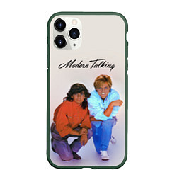 Чехол iPhone 11 Pro матовый Modern Talking : Thomas Anders and Dieter Bohlen, цвет: 3D-темно-зеленый