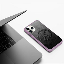 Чехол iPhone 11 Pro матовый Чугунный логотип Counter Strike, цвет: 3D-сиреневый — фото 2