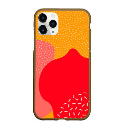 Чехол iPhone 11 Pro матовый Разноцветные кляксы, цвет: 3D-коричневый