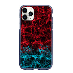 Чехол iPhone 11 Pro матовый Двухцветная абстракция, цвет: 3D-серый