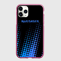 Чехол iPhone 11 Pro матовый Iron Maiden - neon, цвет: 3D-малиновый