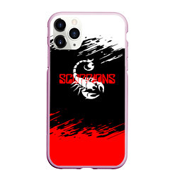 Чехол iPhone 11 Pro матовый Scorpions - краска, цвет: 3D-розовый