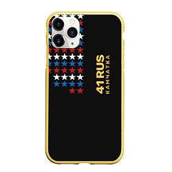 Чехол iPhone 11 Pro матовый 41 RUS Камчатка, цвет: 3D-желтый