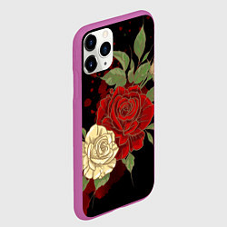Чехол iPhone 11 Pro матовый Прекрасные розы, цвет: 3D-фиолетовый — фото 2