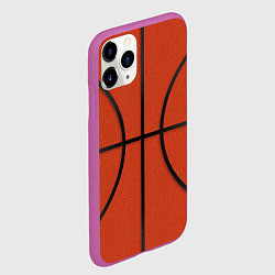 Чехол iPhone 11 Pro матовый Стандартный баскетбольный мяч, цвет: 3D-фиолетовый — фото 2