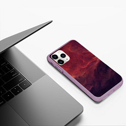 Чехол iPhone 11 Pro матовый Галактический пожар, цвет: 3D-сиреневый — фото 2