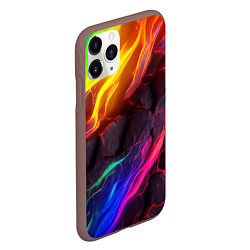 Чехол iPhone 11 Pro матовый Neon rainbow lava, цвет: 3D-коричневый — фото 2