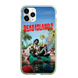 Чехол iPhone 11 Pro матовый Dead island 2 главный герой, цвет: 3D-салатовый