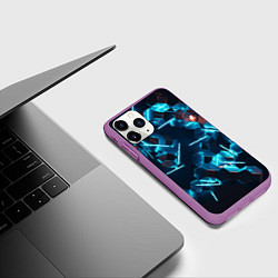 Чехол iPhone 11 Pro матовый Неоновая змейка, цвет: 3D-фиолетовый — фото 2